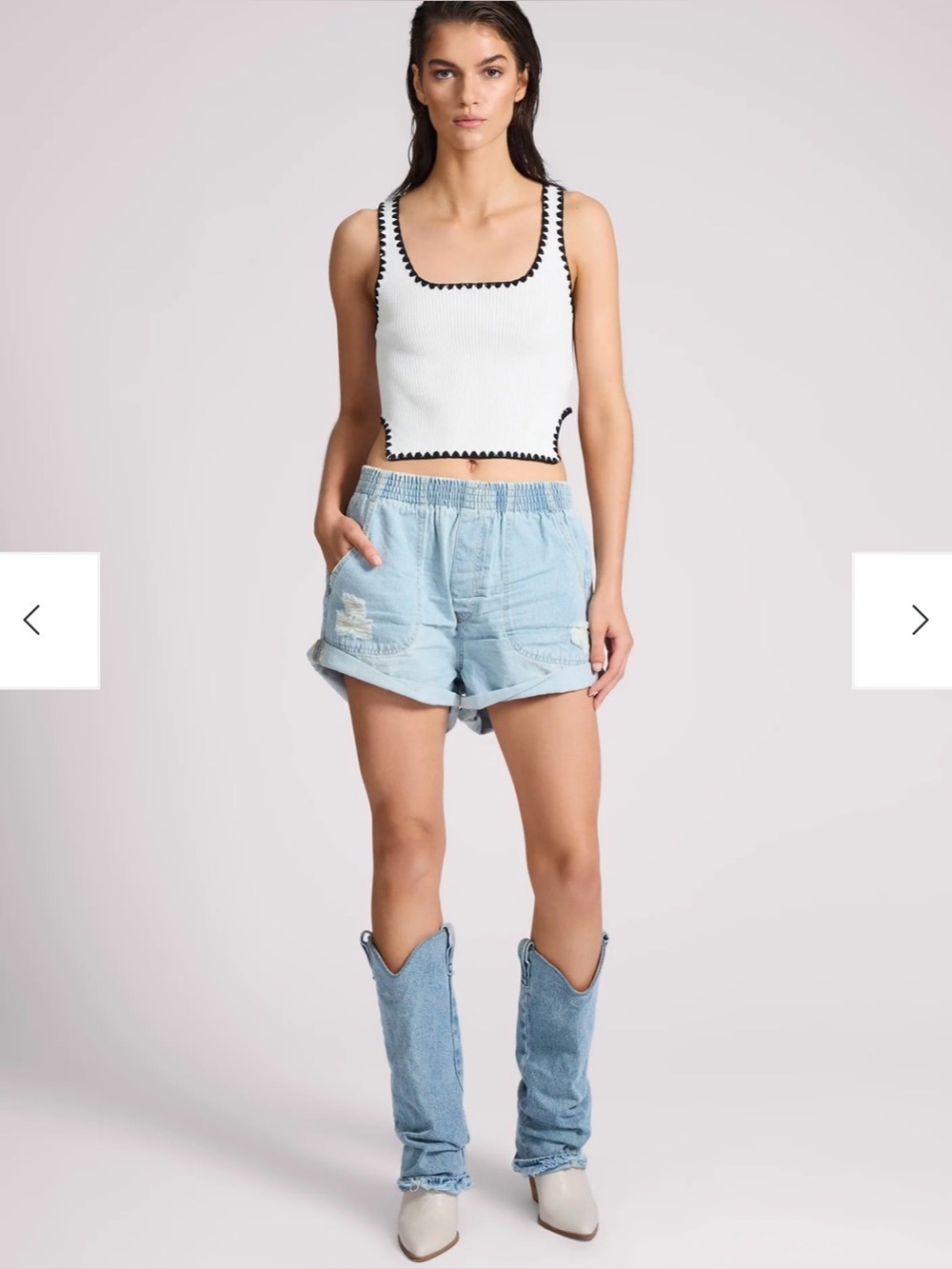 One Teaspoon Hunters Boyfriend Denim Shorts - Sportster Blue XS